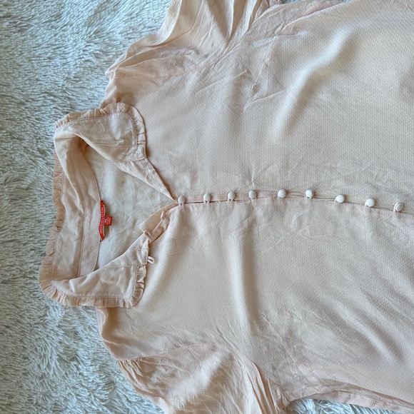 NWOT MODCLOTH Thoroughly Ladylike Button-Up Top in Peach Size XL Extra Large - Picture 5 of 12
